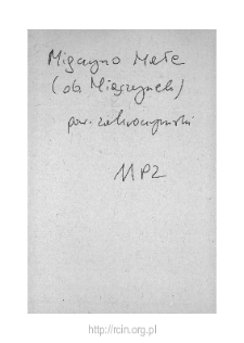 Miączynek. Files of Zakroczym district in the Middle Ages. Files of Historico-Geographical Dictionary of Masovia in the Middle Ages