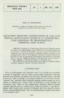 Olfactory mediated aggregations of oak flea weevils, Rhynchaenus quercus (L.) (Coleoptera: Curculionidae) on phenologically ephermal host plants