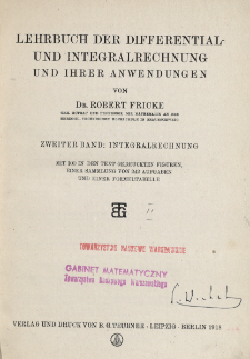 Lehrbuch der Differential- und Integralrechnung und ihrer Anwendungen. Bd. 2, Integralrechnung