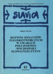 Rozwój sonantów zgłoskotwórczych w gwarach południowo-wschodniej Słowiańszczyzny