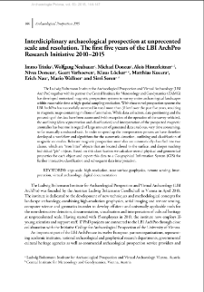 Interdiciplinary archaeological prospection at unprecented scale and resolution. The first five years of the LBI ArchPro Research Initiative 2010-2015