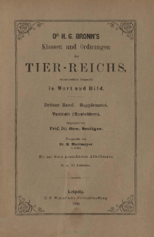 Die Klassen und Ordnungen des Thier-Reichs, wissenschaftlich dargestellt in Wort und Bild : 3 Band, Supplement, 84. 85. Lieferung : Tunicata (Manteltiere)