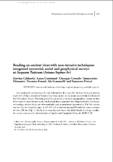 Reading an ancient vicus with non-invasive techniques: integrated terrestrial, aerial and geophysical surveys at Aequum Tuticum (Ariano Irpino-Av)