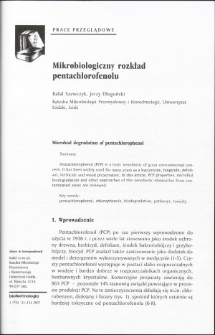 Microbial degradation of pentachlorophenol