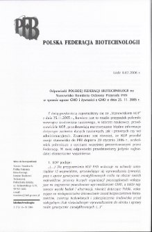 POLSKA FEDERACJA BIOTECHNOLOGII