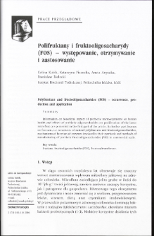 Polyfructans and fructooligosaceharides (FOS) - occurrence, production and application