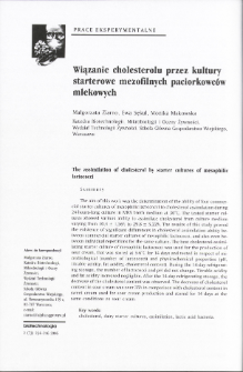 The assimilation of cholesterol by starter cultures of mesophilic lactococci