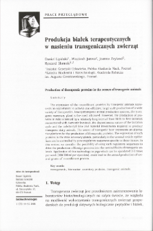 Produkcja białek terapeutycznych w nasieniu transgenicznych zwierząt