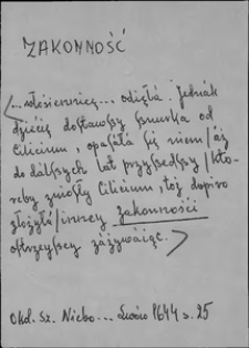 Kartoteka Słownika języka polskiego XVII i 1. połowy XVIII wieku; Zakonność - Założony