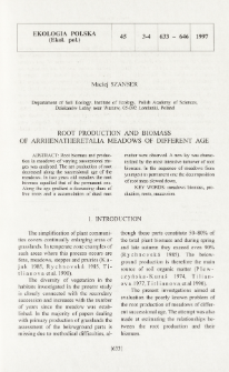 Root production and biomass of Arrhenatheretalia meadows of different age
