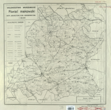 Powiat makowski, województwo warszawskie : mapa administracyjna i komunikacyjna w skali 1:100.000