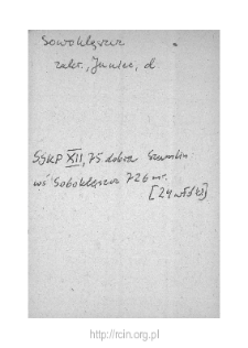 Soboklęszcz. Files of Zakroczym district in the Middle Ages. Files of Historico-Geographical Dictionary of Masovia in the Middle Ages