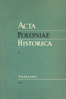 Acta Poloniae Historica T. 4 (1961), Strony tytułowe, Spis treści