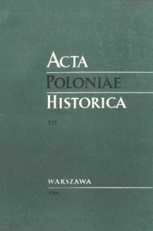 Acta Poloniae Historica T. 14 (1966), Strony tytułowe, spis treści