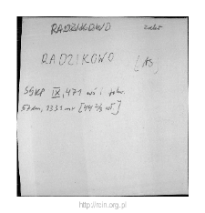 Stare Radzikowo. Files of Zakroczym district in the Middle Ages. Files of Historico-Geographical Dictionary of Masovia in the Middle Ages