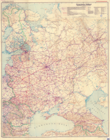 Europäisches Rußland : Verkehrskarte (Eisenbahnen und Straßen)