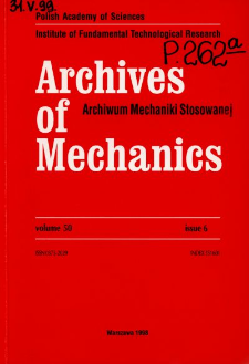 Archives of Mechanics Vol. 50 nr 6 (1998)