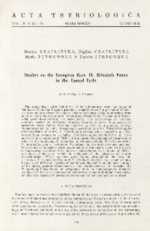Studies on the European hare. IX. Helminth fauna in the annual cycle