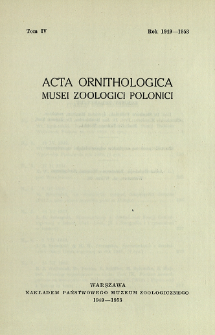 Acta Ornithologica Musei Zoologici Polonici ; t. 4