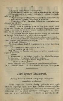 Józef Ignacy Kraszewski, Pierwszy Honorowy członek Galicyjskiego Towarzystwa pszczelniczo-ogrodniczego