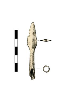 Arrowhead with a sleeve, damaged