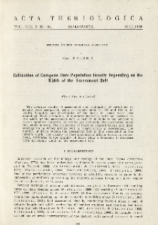 Studies on the european hare. XVII. Estimation of European hare population density depending on the width of the assessment belt