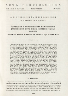 Natural and potential fertility of two species of high mountain voles