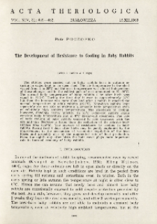 The development of resistance to cooling in baby rabbits