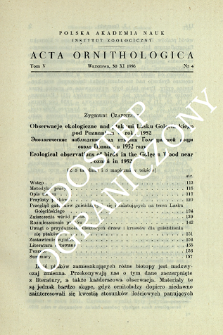 Obserwacje ekologiczne nad ptakami Lasku Golęcińskiego pod Poznaniem w roku 1952