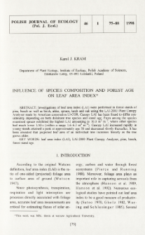 Influence of species composition and forest age on leaf area index