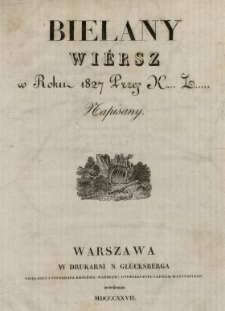 Bielany : wiersz w roku 1827