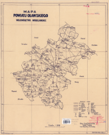 Mapa powiatu oławskiego : województwo wrocławskie : podziałka 1:100 000