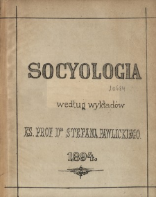 Socyologia : według wykładów