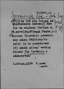 Kartoteka Słownika polszczyzny XVI w.; Lub Psał - czasowniki