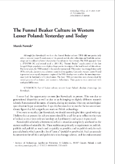 The Funnel Beaker Culture in Western Lesser Poland: Yesterday and Today