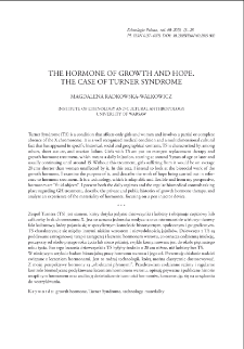 The Hormone of Growth and Hope. The Case of Turner Syndrome