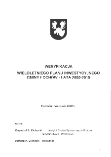 Weryfikacja wieloletniego planu inwestycyjnego gminy Łochów - lata 2009 - 2015