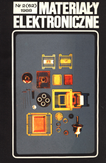 Materiały Elektroniczne 1988 nr 2(62) = Electronic Materials 1988 nr 2(62)