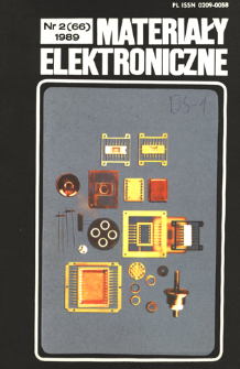 Materiały Elektroniczne 1989 nr 2(66) = Electronic Materials 1989 nr 2(66)