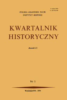 Kwartalnik Historyczny R.100 nr 1 (1993), Artykuły recenzyjne