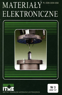 Materiały Elektroniczne 2009 T.37 nr 3 = Electronic Materials 2009 T.37 nr 3