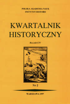 Kwartalnik Historyczny R. 104 nr 2 (1997), Artykuły recenzyjne