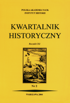 Kwartalnik Historyczny R. 111 nr 2 (2004), Artykuły recenzyjne