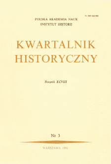 Kwartalnik Historyczny R. 98 nr 3 (1991), Artykuły recenzyjne