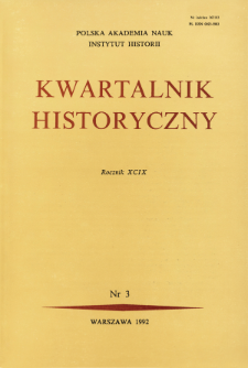 Kwartalnik Historyczny R. 99 nr 3 (1992), Artykuły recenzyjne