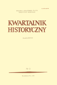 Kwartalnik Historyczny R. 88 nr 2 (1981), Artykuły recenzyjne