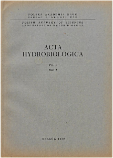 Acta Hydrobiologica Vol. 1 Fasc. 2 (1959)