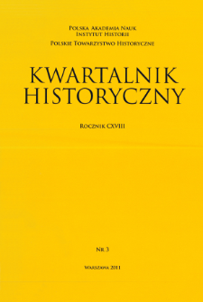 Kwartalnik Historyczny R. 118 nr 3 (2011), Artykuły recenzyjne