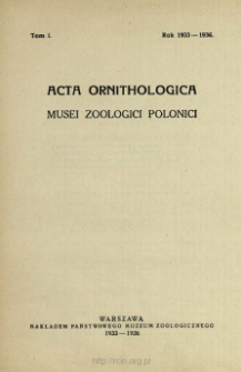 Acta Ornithologica Musei Zoologici Polonici