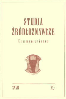 Studia Źródłoznawcze = Commentationes T. 27 (1983)